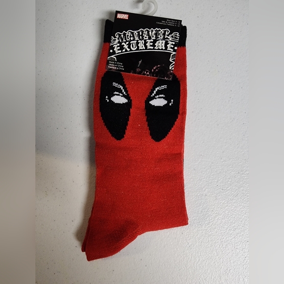Loot Crate Red and Black Marvel Graphic Socks - Picture 1 of 2